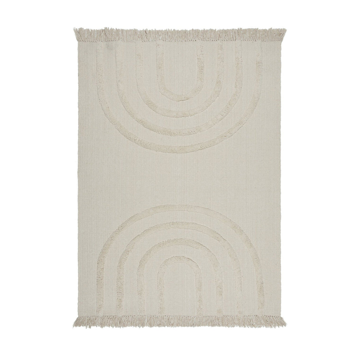 Hand-made Children's Floor Rug - Anuro Rainbow Cream