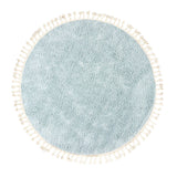 Round High Pile Rug - Lofty Fringe Light Blue