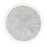 Round High Pile Rug - Lofty Fringe Light Grey