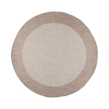 Round Indoor & Outdoor Rug – Sierra Border Cream/Beige