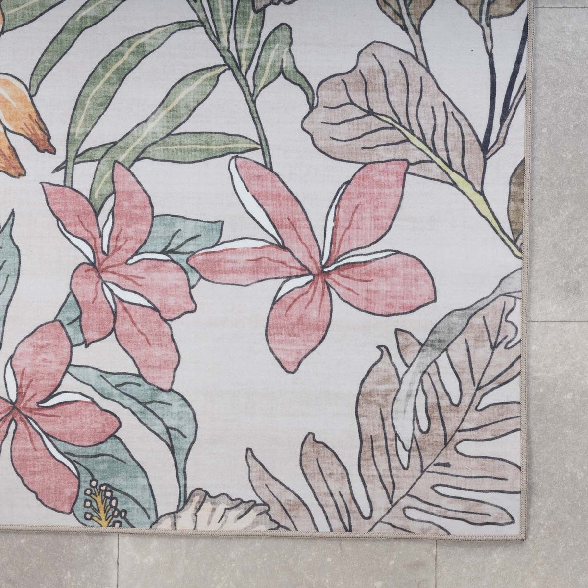 Outdoor rug flowers - Poppy Cream