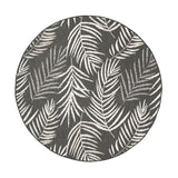 Round Outdoor Rug - Malta Leaves Black