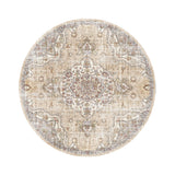 Runder Orientteppich – Leyla Medaillon Taupe