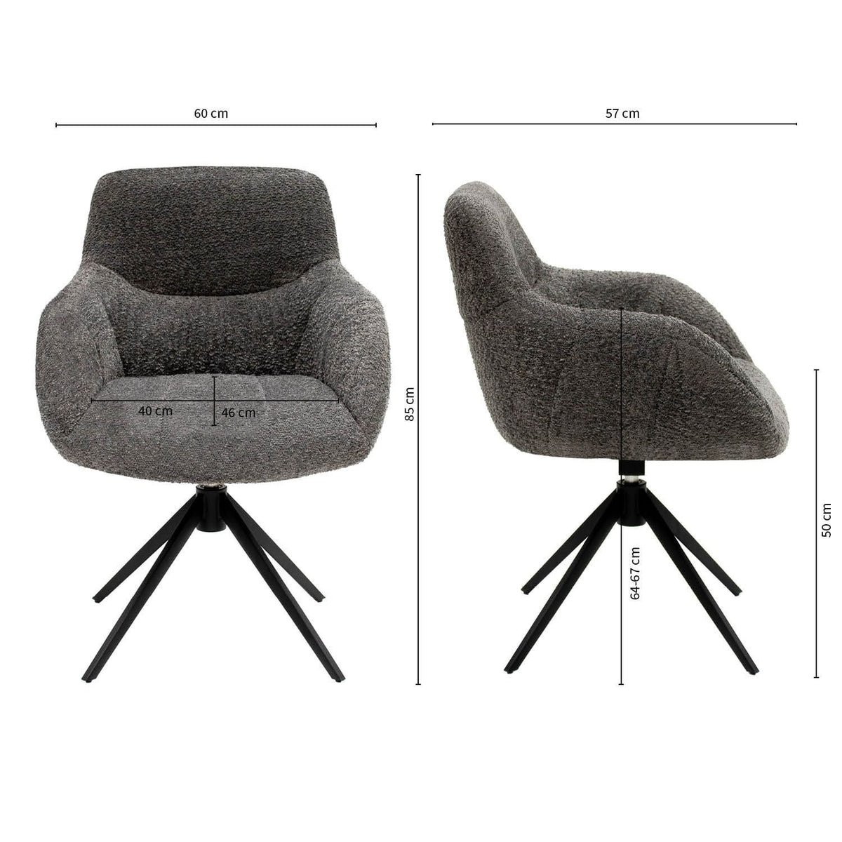 Swivel Chair - Fer Dark Grey