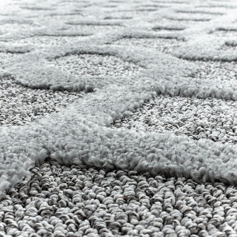 Scandinavian floor rug - Pitea Tile Grey