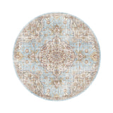 Round oriental rug - Leyla Medallion Light Blue