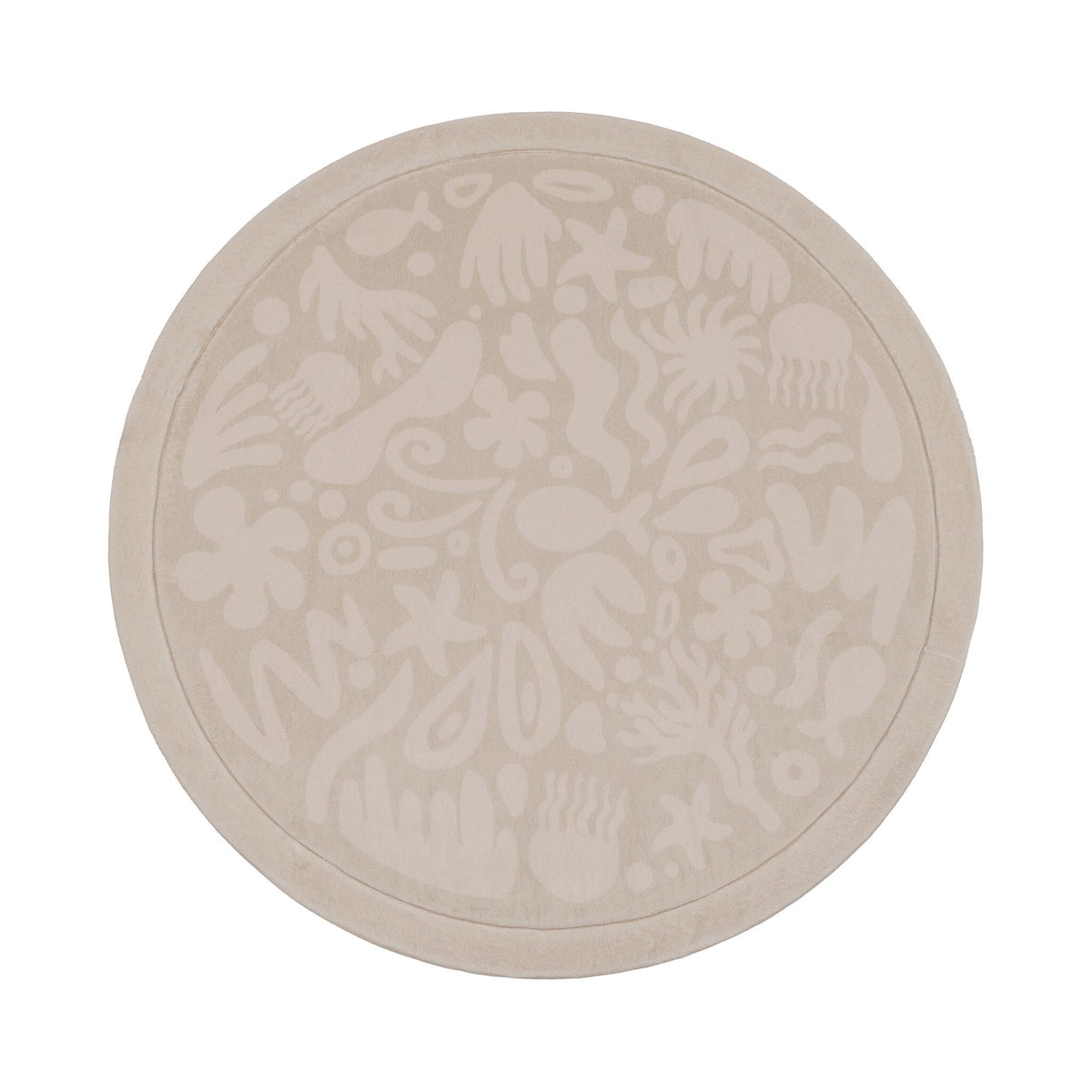 Round washable play mat - Flo Beige