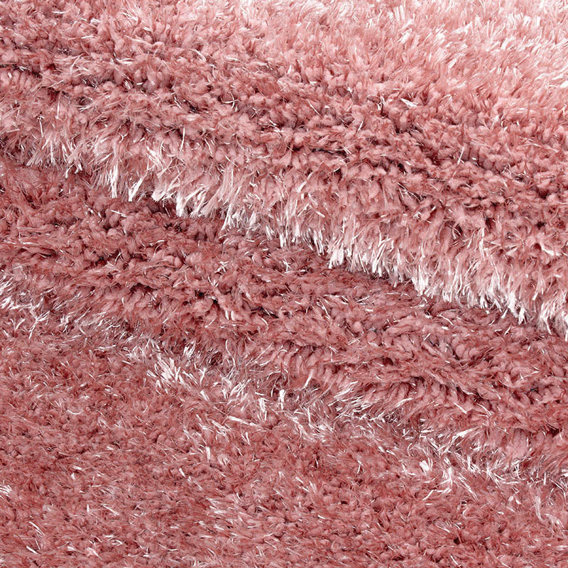 Round High-Pile Floor Rug - Blushy Pink