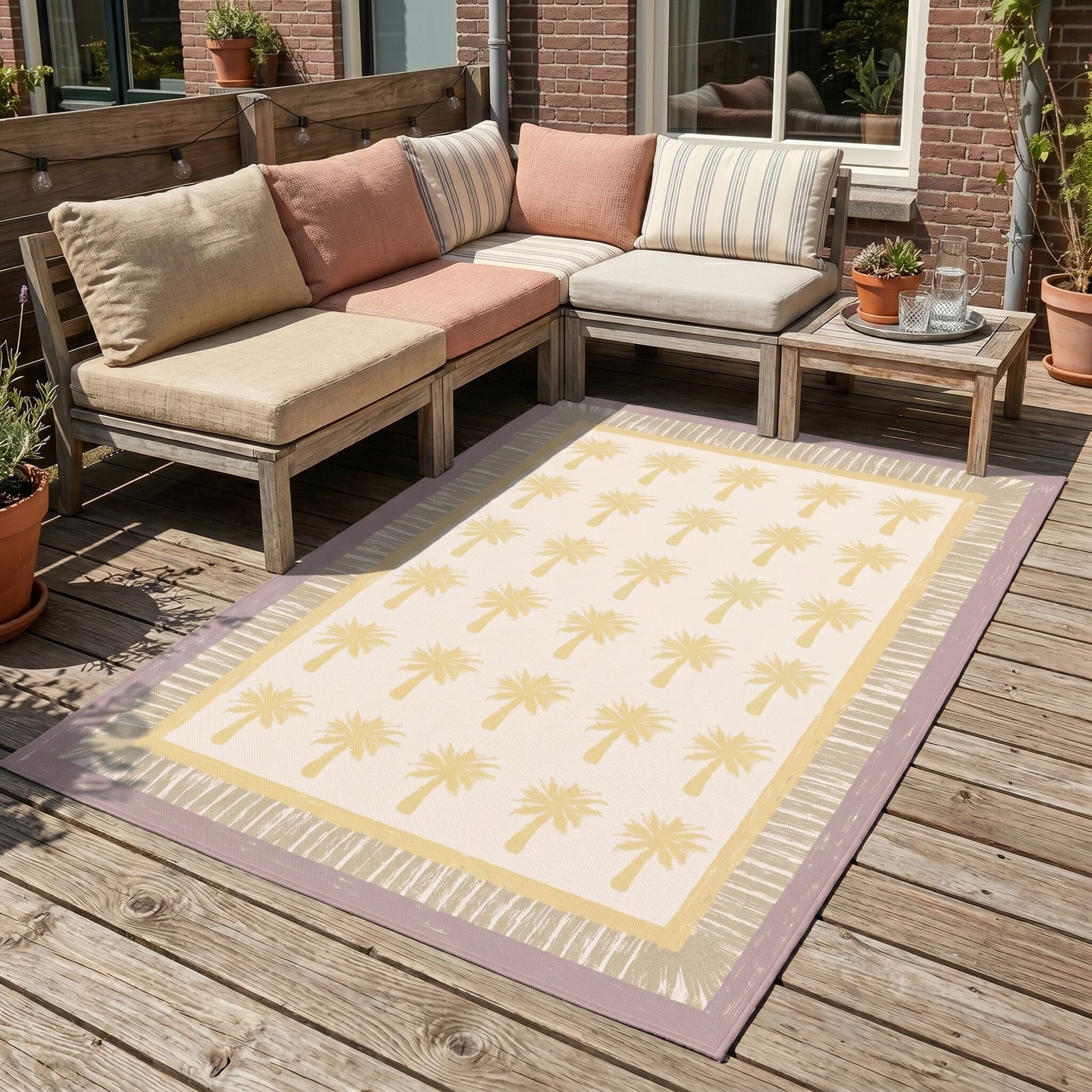 Outdoor Rug - Oasis Palm Yellow/Lilac