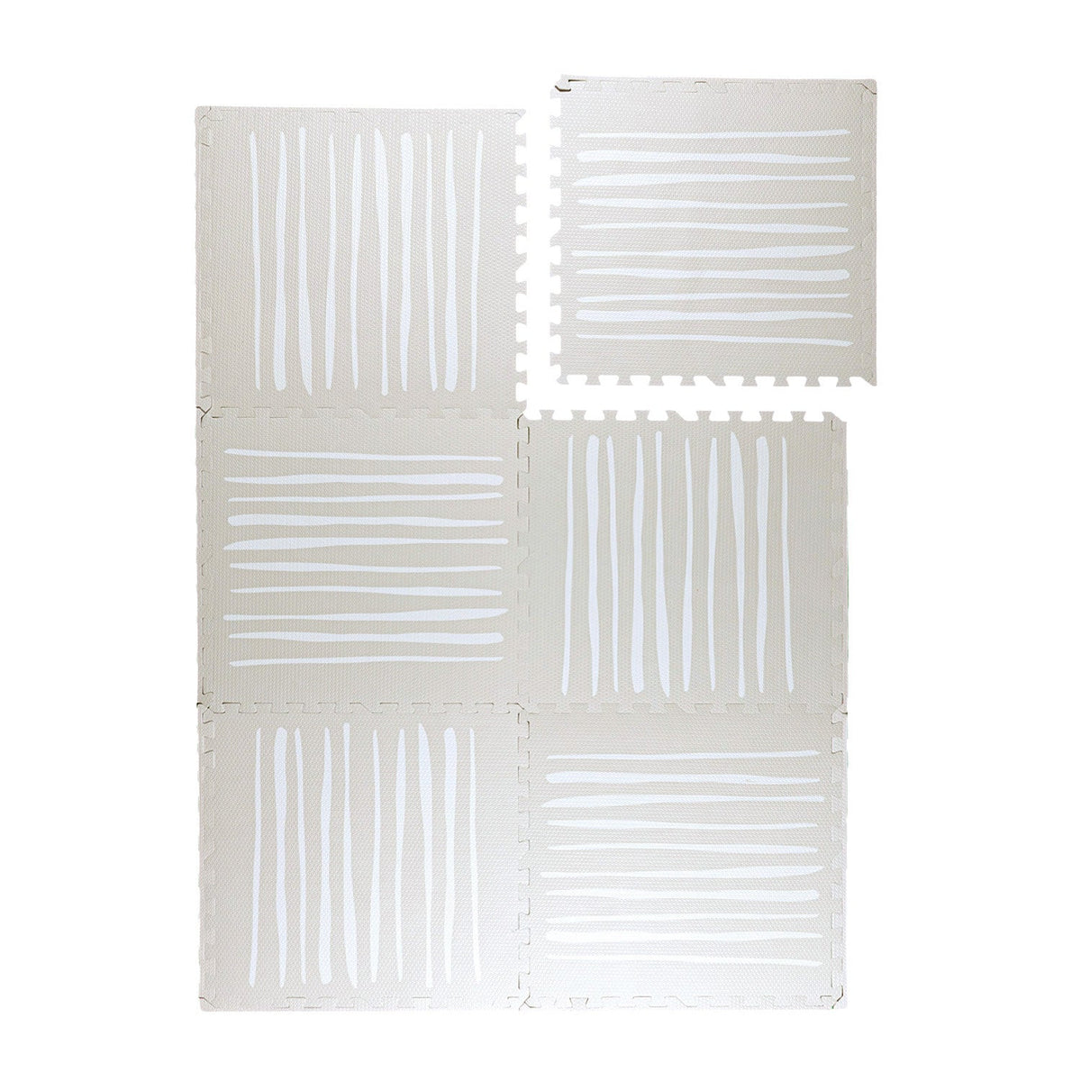 Foam Puzzle Mat – Alfie Stripes Grey/Beige