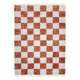 Checkerboard Rug - Blox Fringe Terracotta