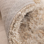 Round Shaggy Rug - Grace White