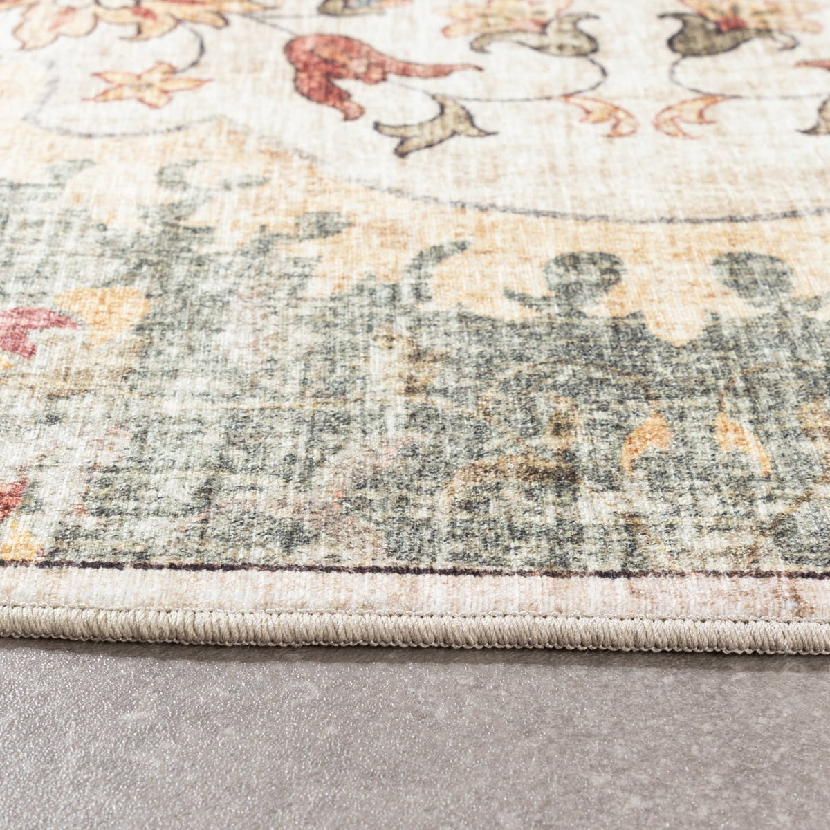 Vintage Outdoor Rug - Santo Mandala Olive Green