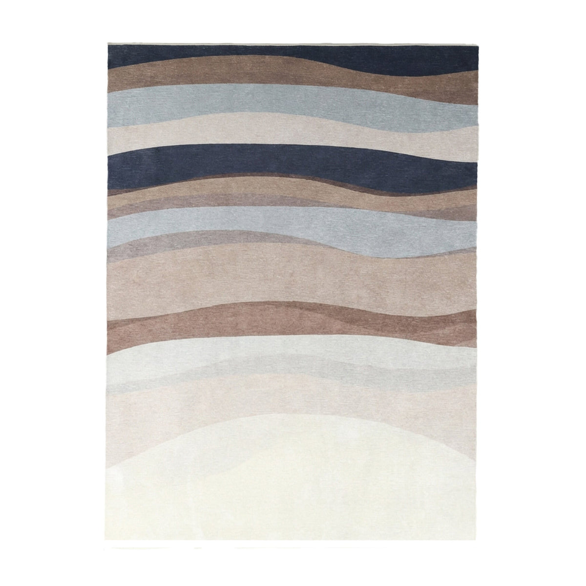 Geometric Rug – Swing Waves Blue/Brown