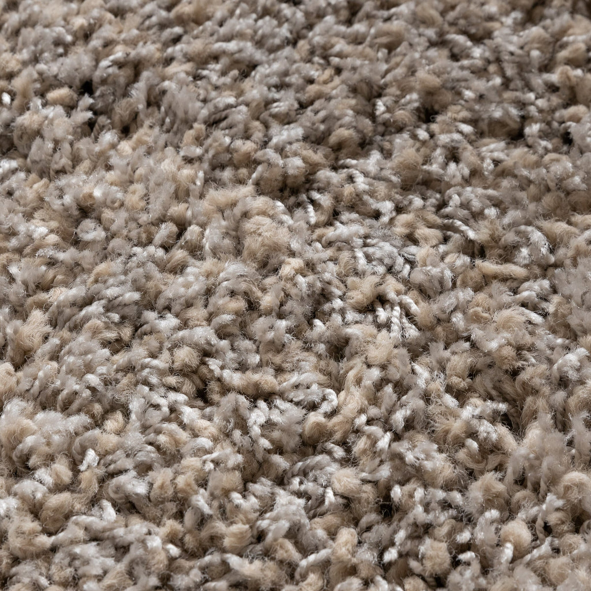 Round shaggy rug - Yves Taupe