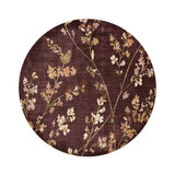 Round washable rug - Misty Floral Brown
