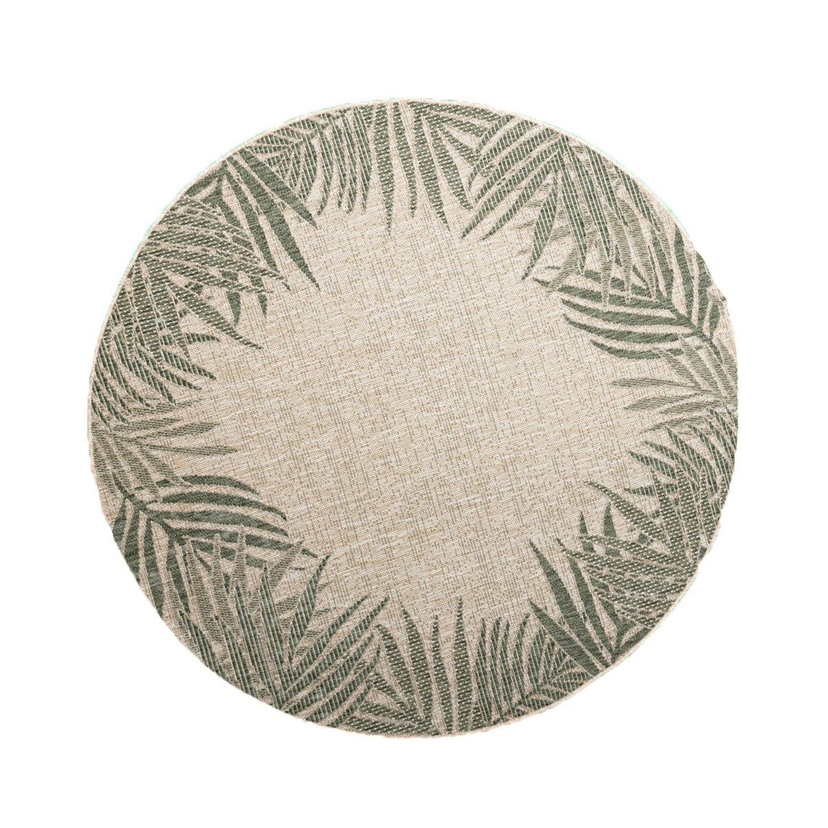 Round Outdoor Rug - Tiga Edge Green