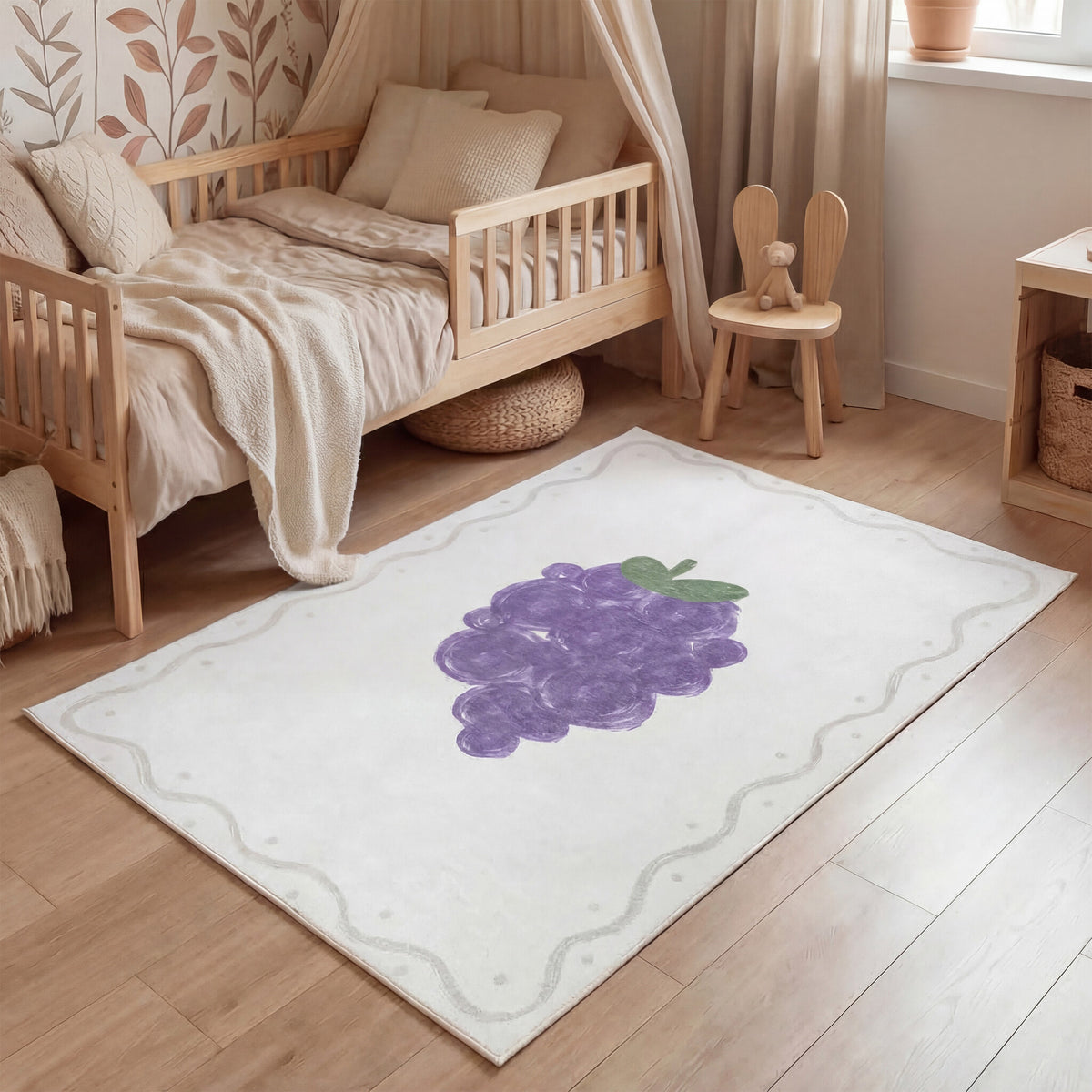 Waschbarer Kinderteppich - Mick Druif Purple