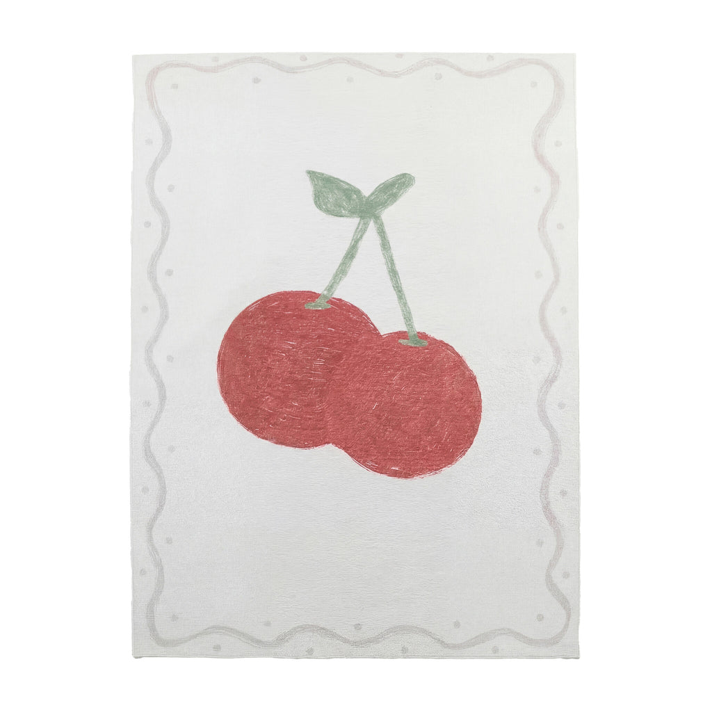 Waschbarer Kinderteppich - Mick Kirsche Rot