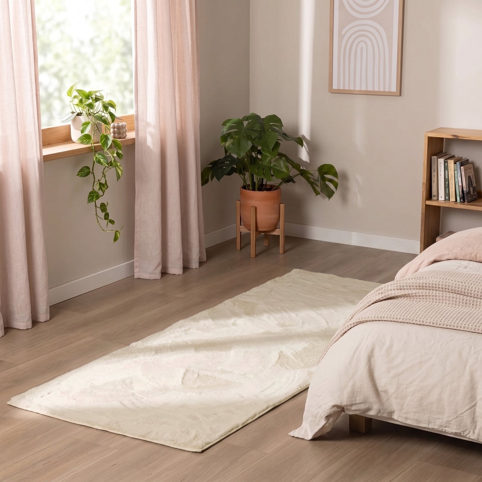 Flauschiger Läufer - Cozy Creme