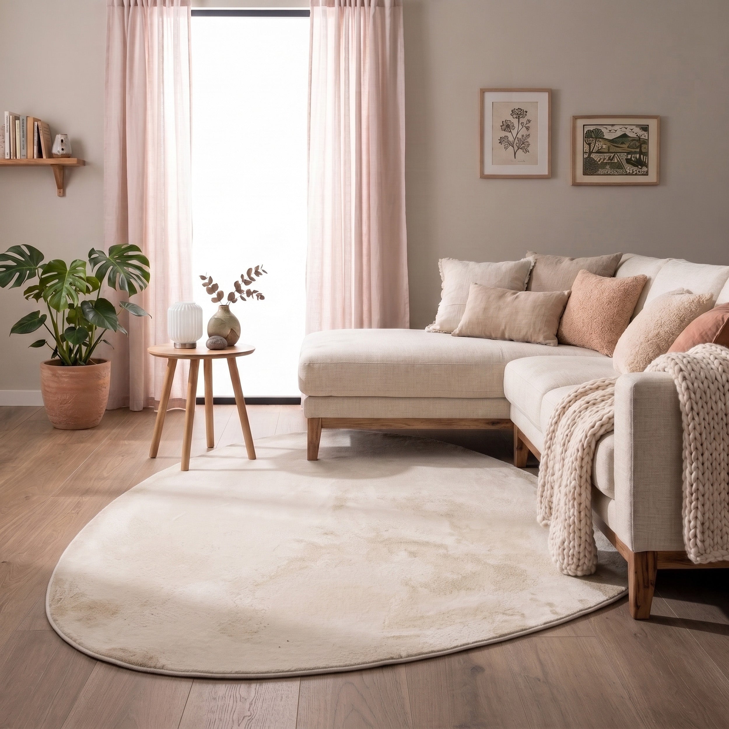 Soft Low-Pile Rug – Cozy Pebble Cream