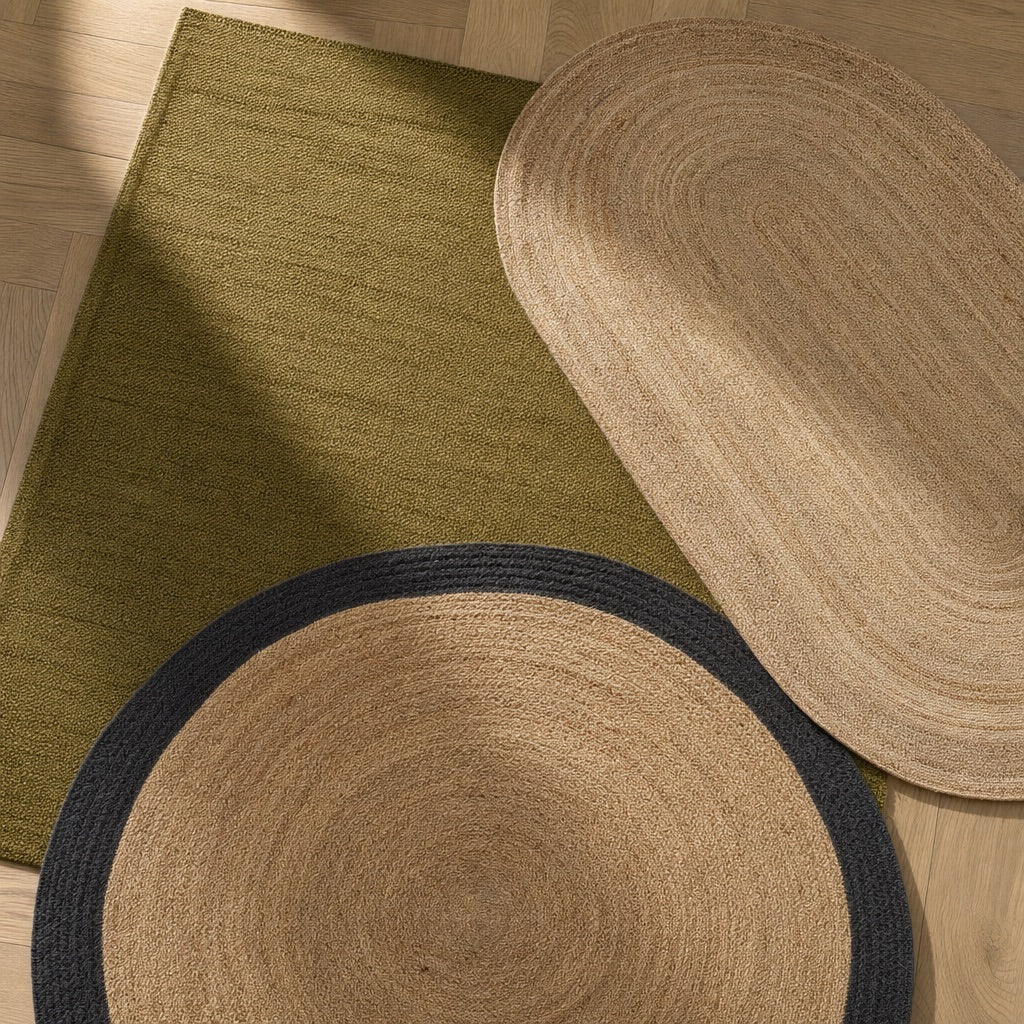 Jute Teppich Rund - Fair Grau