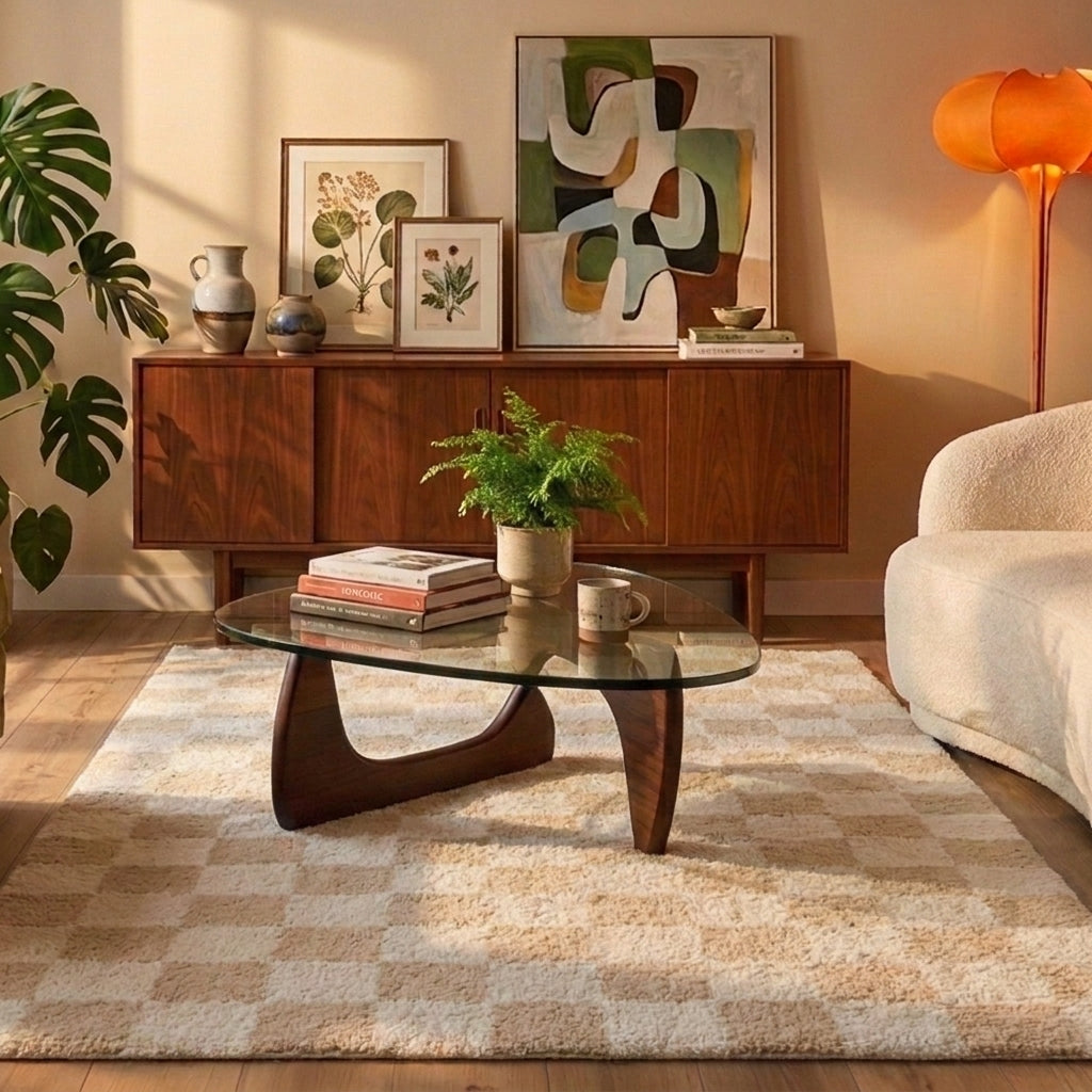Retro Rug - Gambit Cream/White