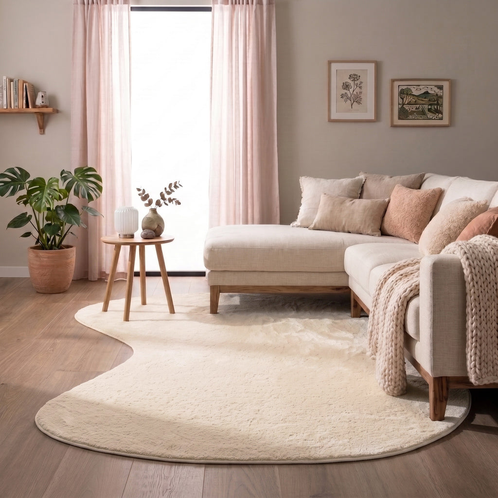 Flauschiger Teppich - Cozy Ripple Creme