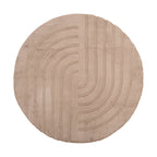 Hochflor Teppich Rund - Carvy Curves Taupe