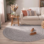 Jute Teppich Rund - Fair Grau