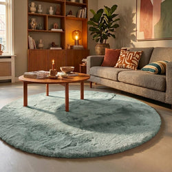Hochflor Teppich Rund - Comfy Supreme Türkis