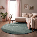 Flauschiger Teppich Rund - Cozy Grün