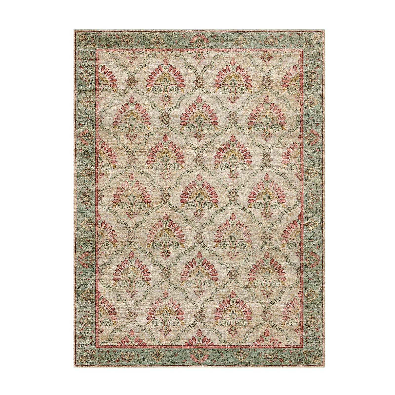 Teppich Vintage - Sage Grid Grün