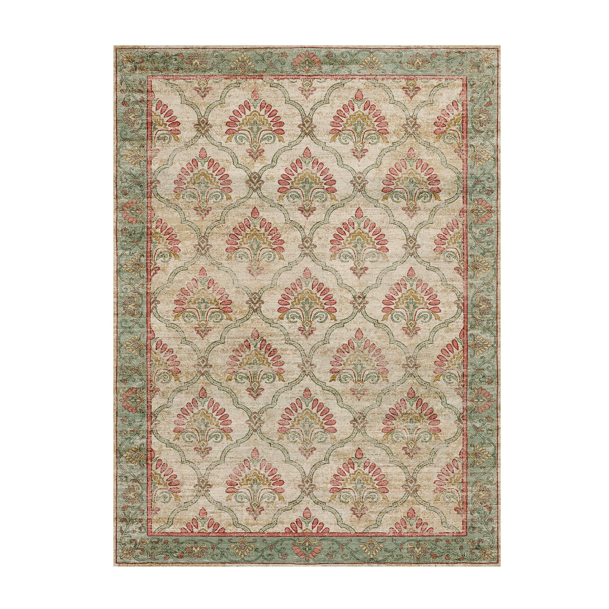 Teppich Vintage - Sage Grid Grün