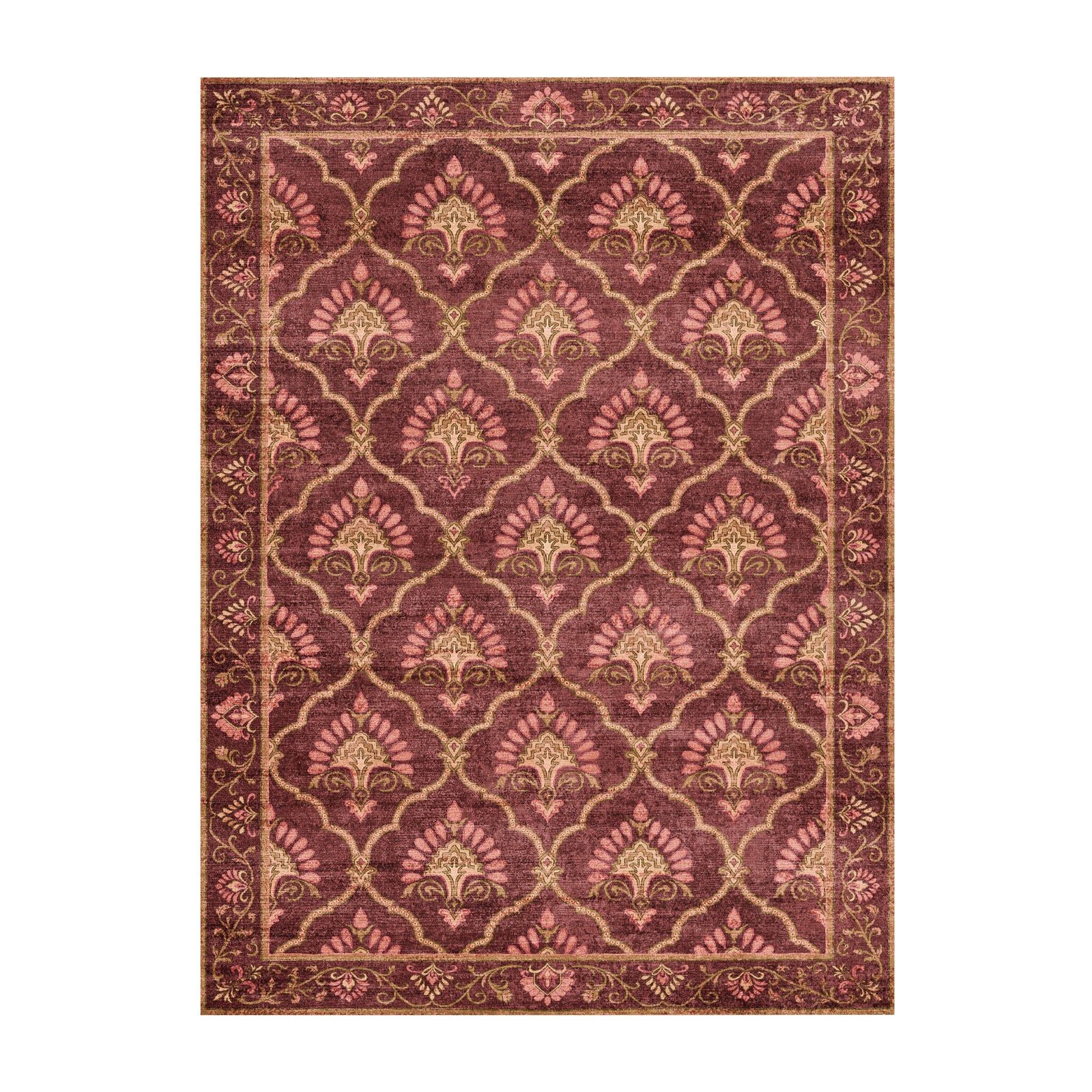 Teppich Vintage - Sage Grid Rot