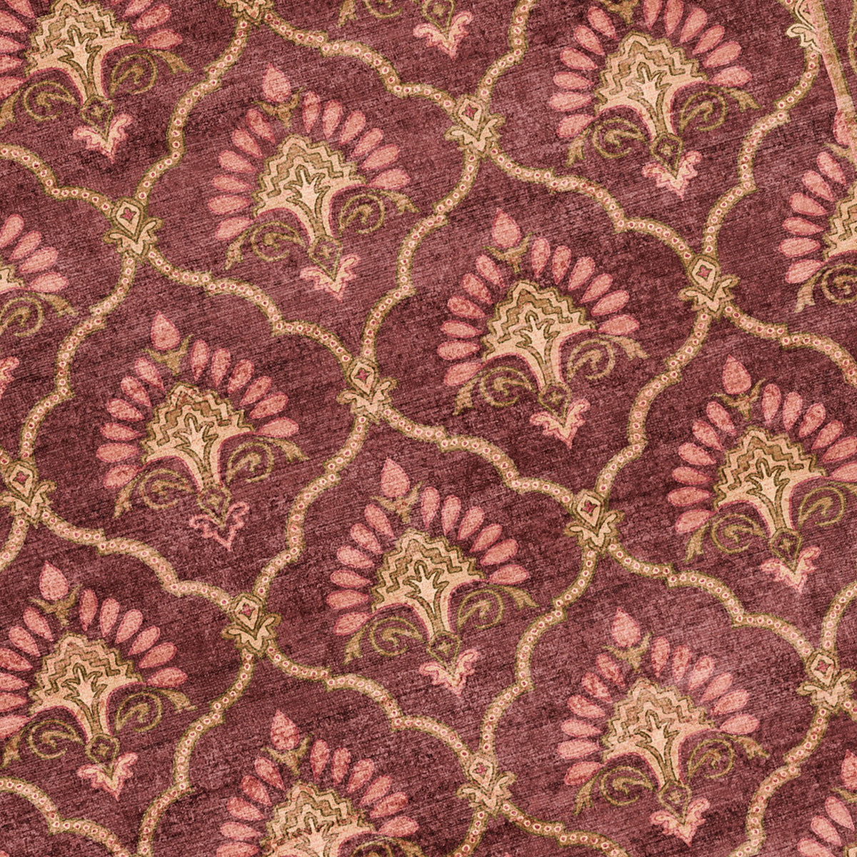 Vintage rug - Sage Grid Red