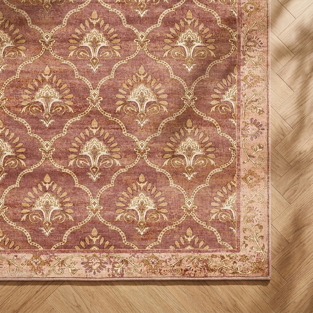 Teppich Vintage - Sage Grid Terracotta
