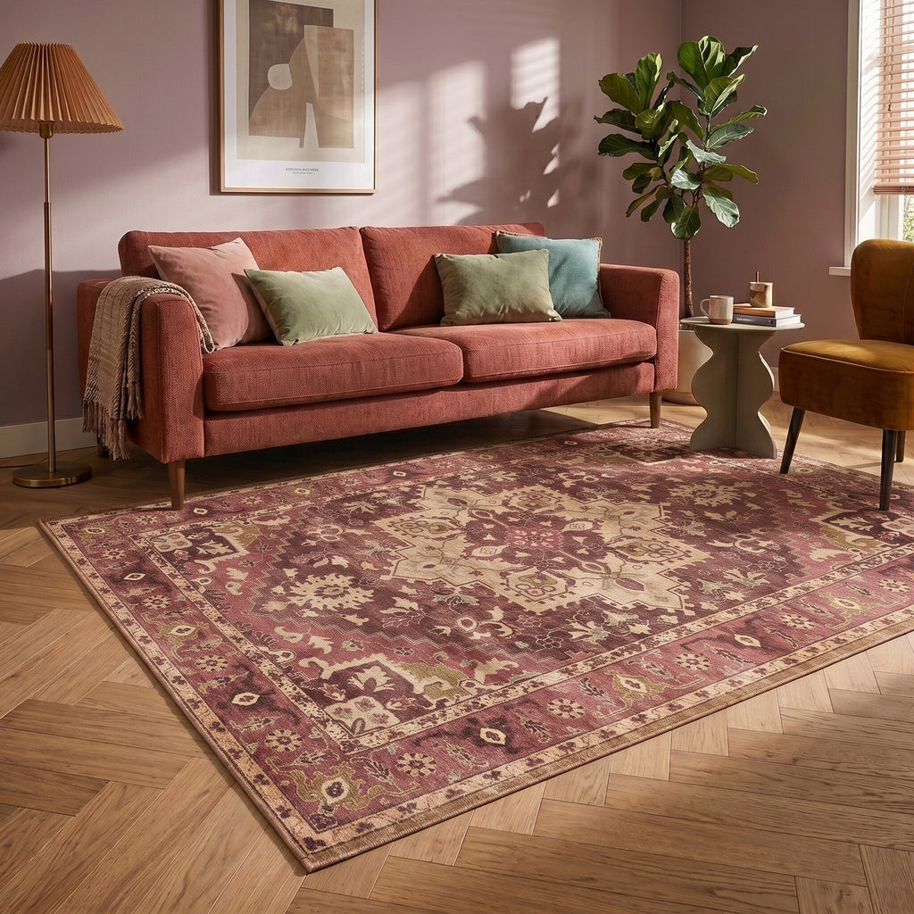 Vintage-Teppich - Sage Medallion Red