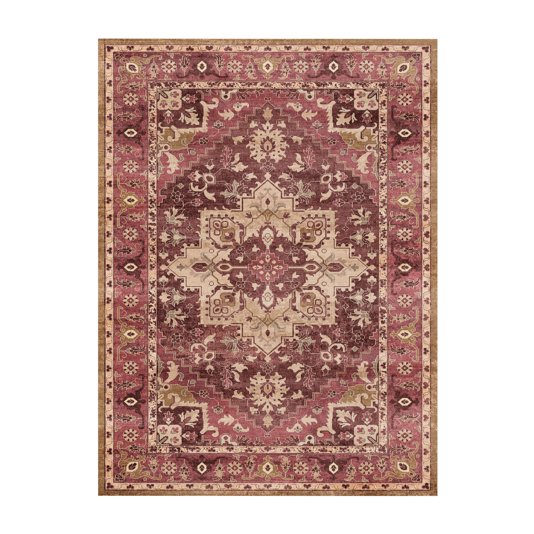 Vintage-Teppich - Sage Medallion Red