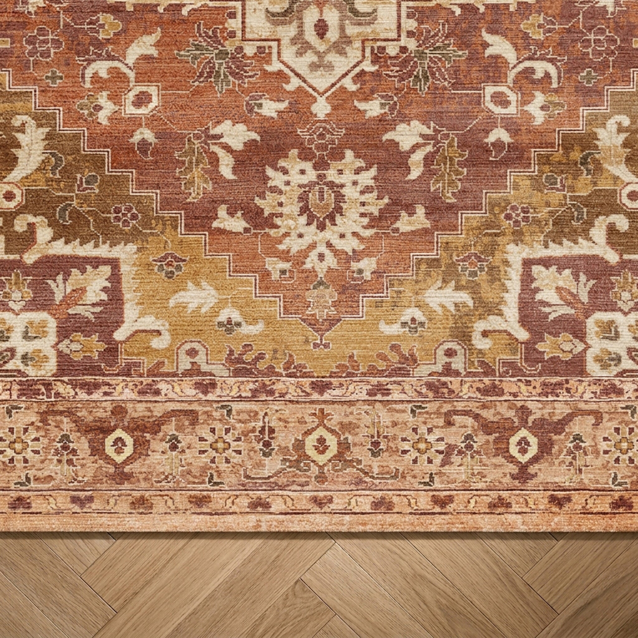 Teppich Vintage - Sage Medaillion Terracotta