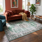 Vintage Rug - Estate Medallion Dark Green