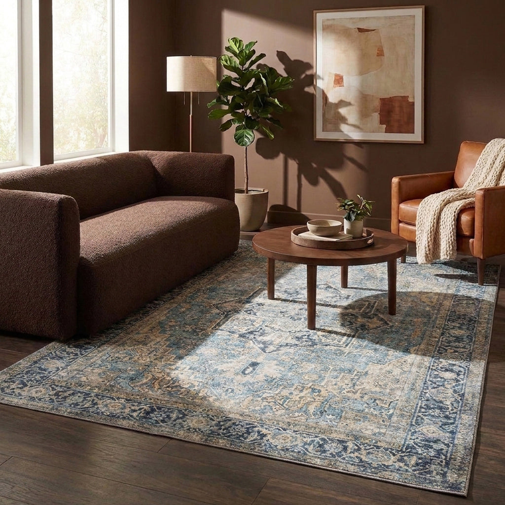 Teppich Vintage - Lugan Hellblau