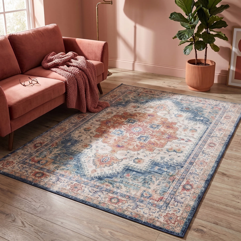 Teppich Vintage - Azara Hellblau