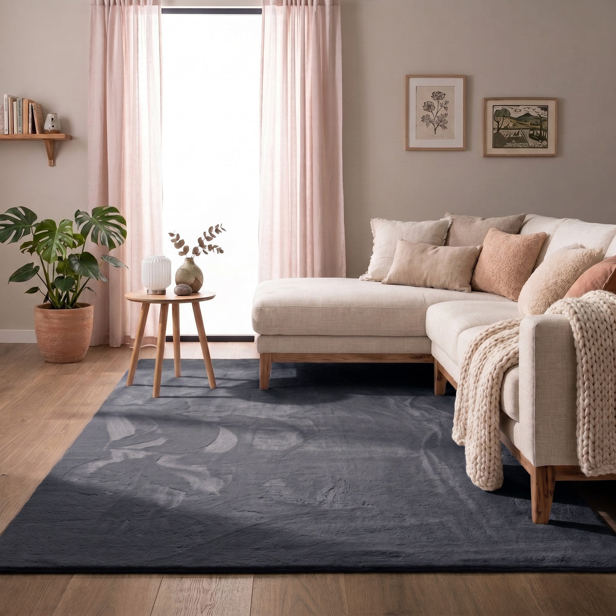 Flauschiger Teppich - Cozy Anthrazit
