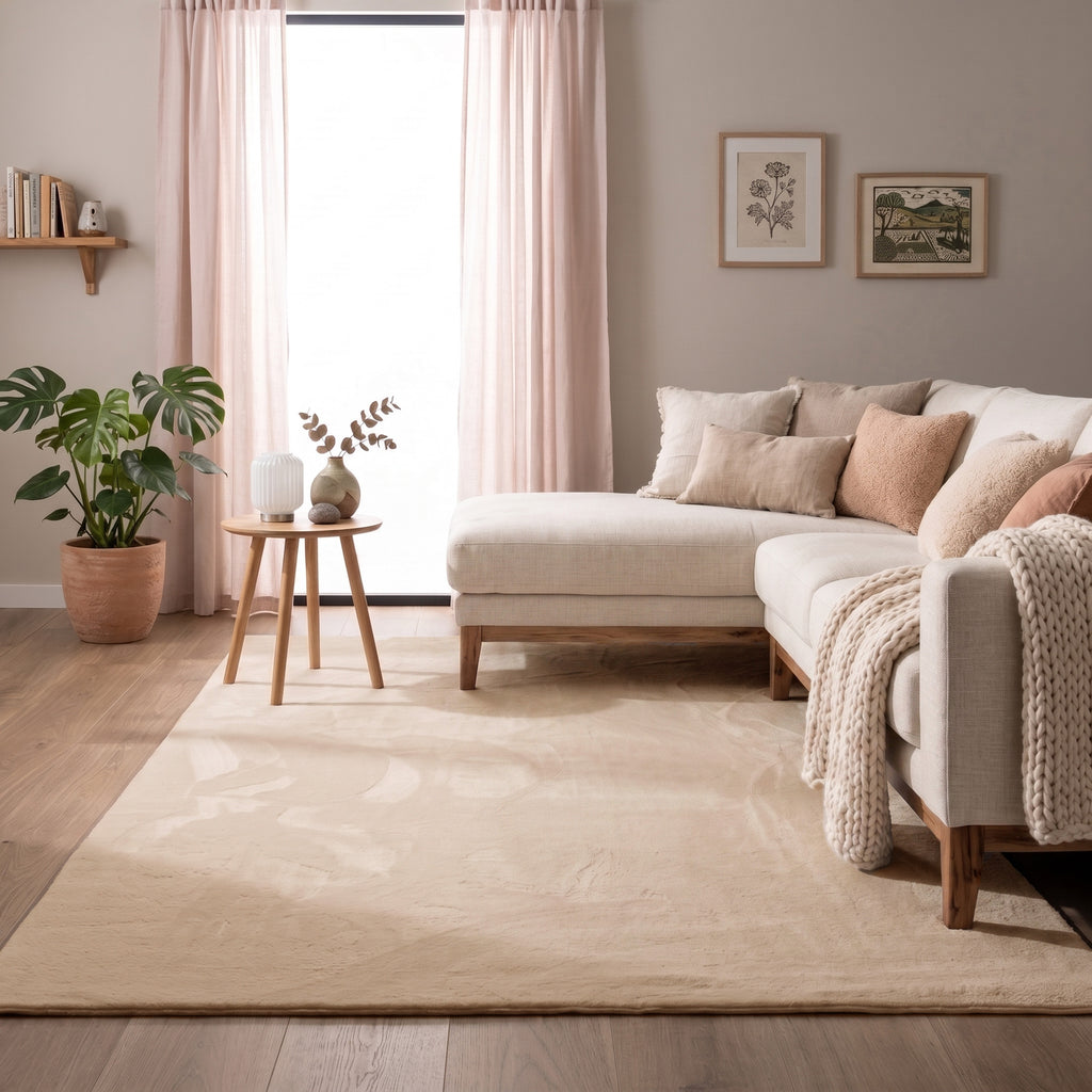 Flauschiger Teppich - Cozy Beige
