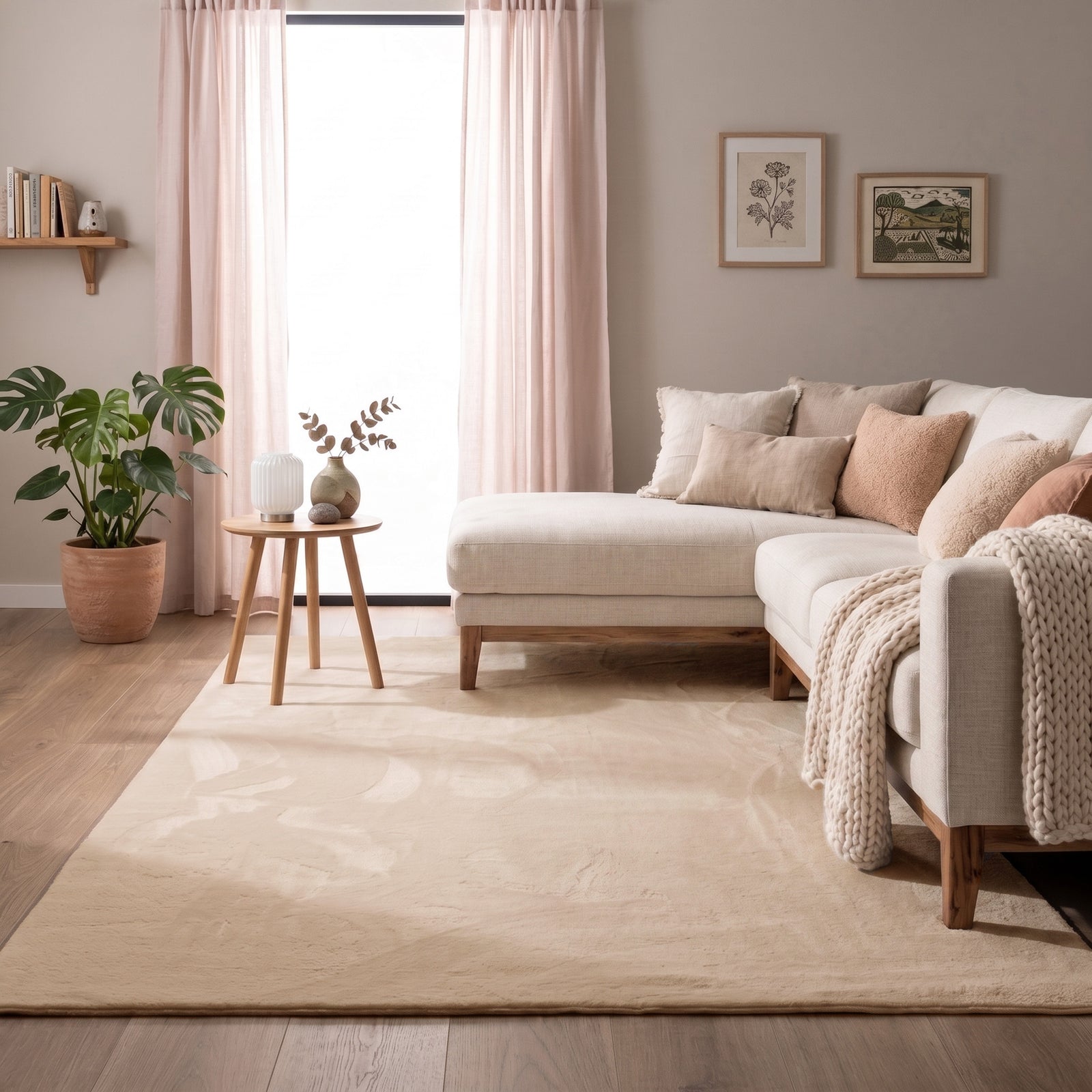 Flauschiger Teppich - Cozy Beige