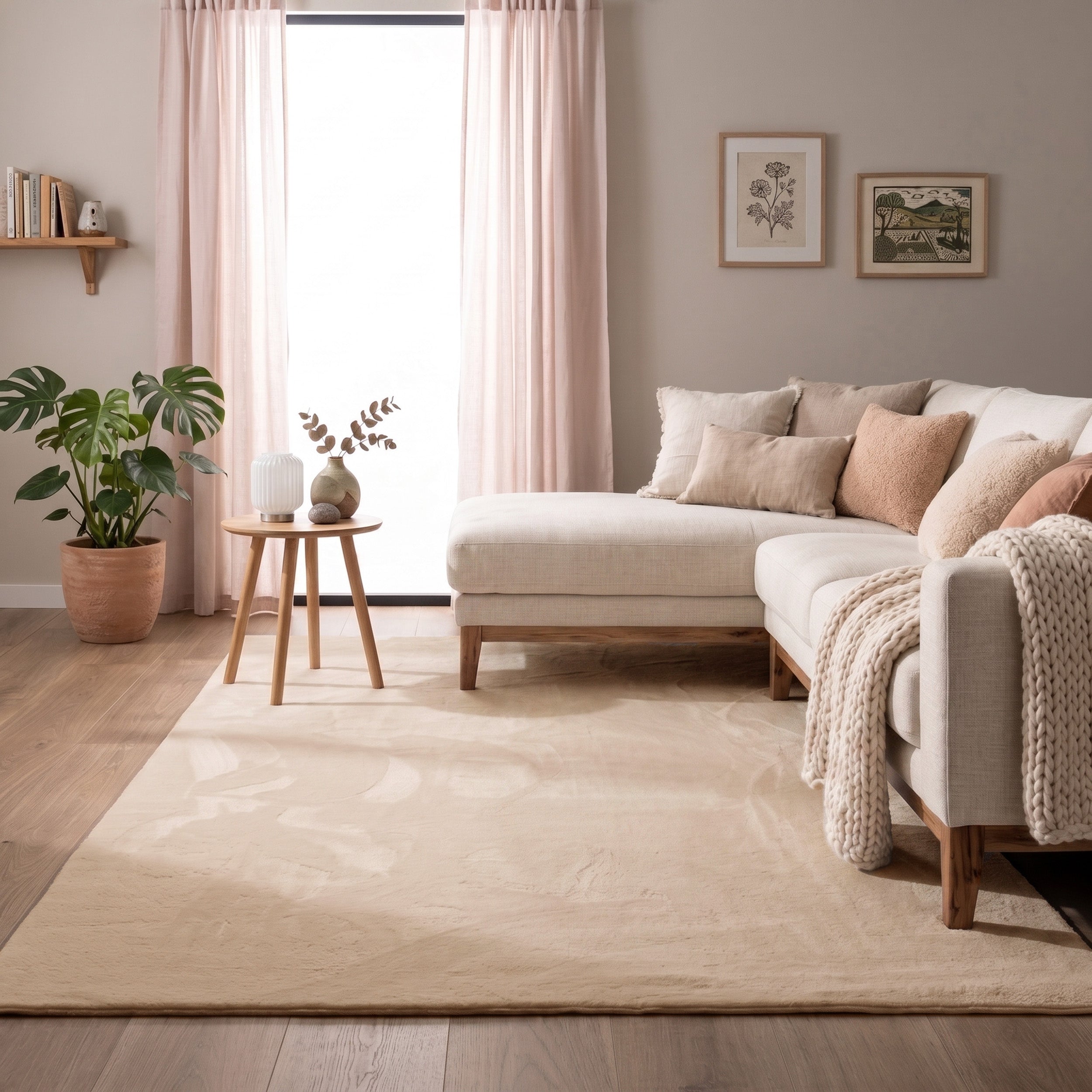 Flauschiger Teppich - Cozy Beige