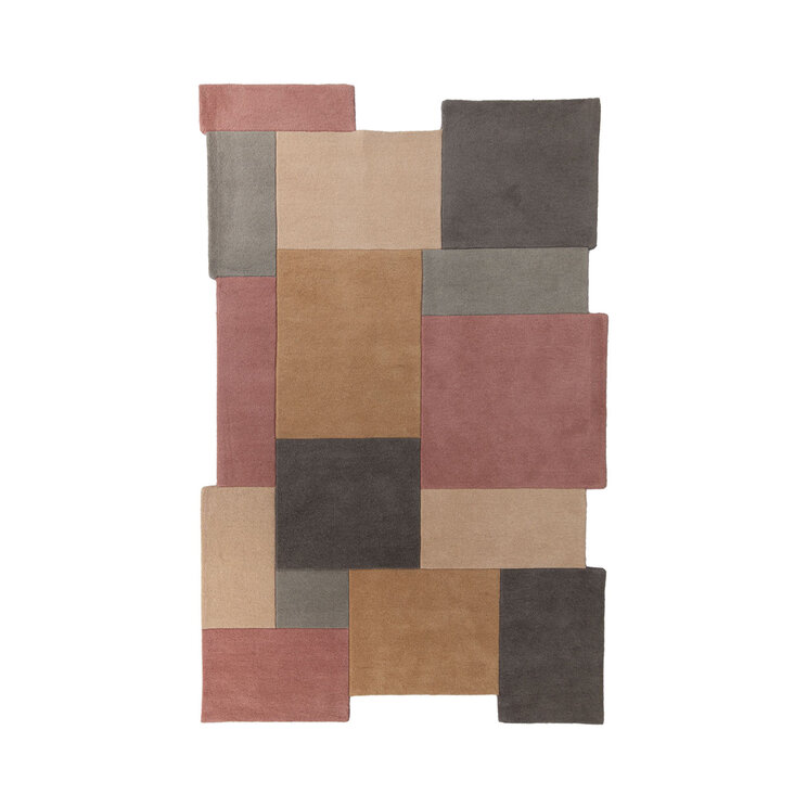 Abstrakt Teppich - Stracto Collage Rosa Beige - product