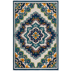 In- & Outdoor Teppich - Batio Floral Blau Grün - product
