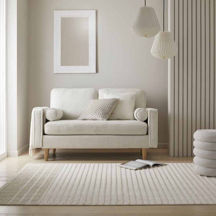 Waschbarer Teppich - Elto Stripe Creme